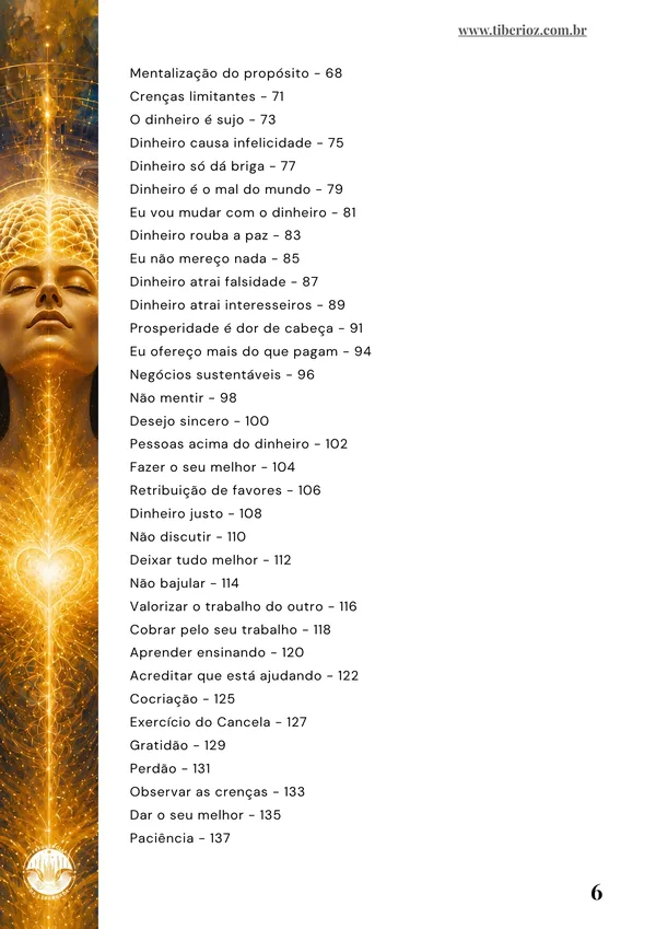 continuação do índice do Guia da Prosperidade e da Abundância